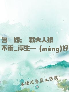 名門隱婚：總裁夫人狠不乖