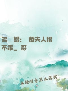 名門隱婚：總裁夫人狠不乖