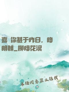 喜歡你甚于昨日，略匱明朝