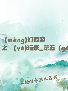 夢(mèng)幻西游之職業(yè)玩家
