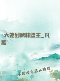 從大佬到武林盟主