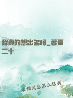 我真的想出名呀