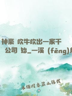 神豪從吹牛吹出一家千億公司開始