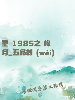 重啟1985之巔峰歲月