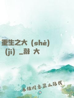 重生之大設(shè)計(jì)師