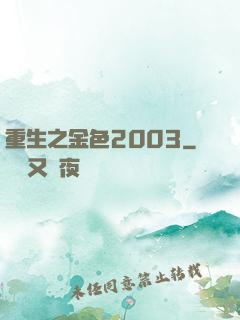 重生之金色2003