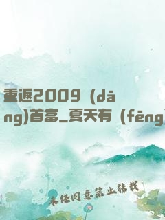重返2009當(dāng)首富