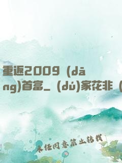 重返2009當(dāng)首富